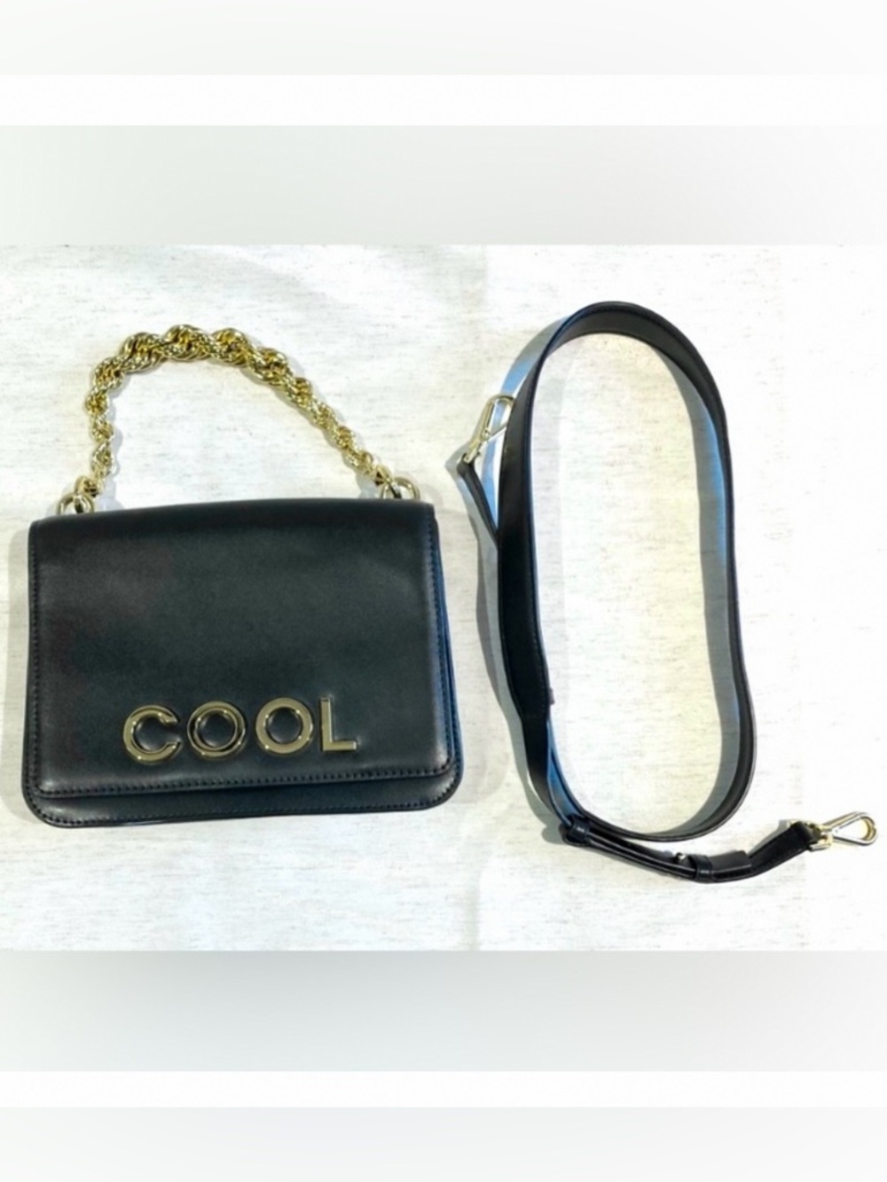 NWOT - Michael Kors Black Crossbody Bag with Gold Chain